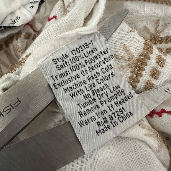 Johnny Was Los Angeles Frederique Maxi Skirt Sz. MEDIUM White Embroidered - Picture 6 of 6